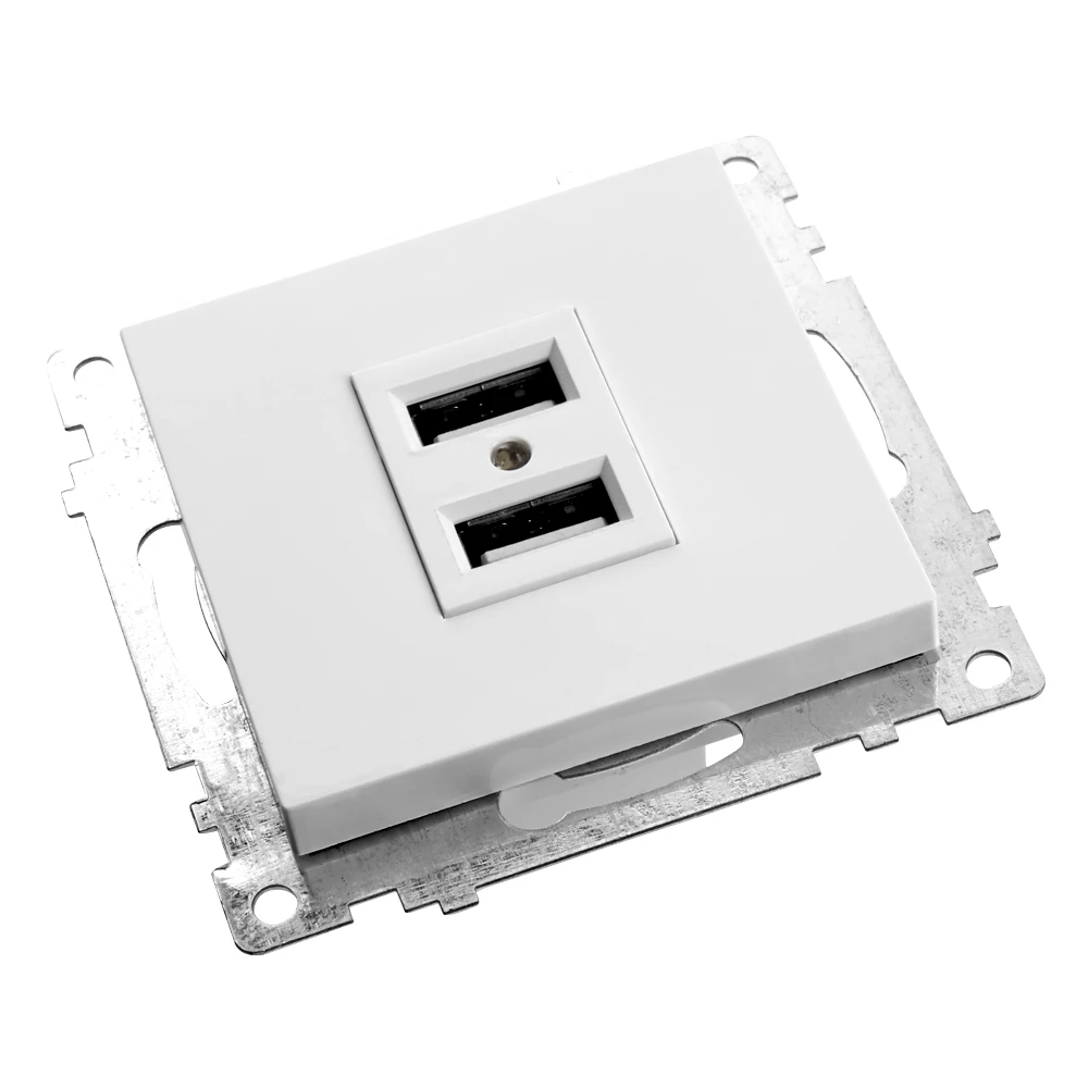 Розетка USB 2-местная (механизм), STEKKER GLS10-7115-01, 250B, 2,1А, серия Катрин, белый 39686 4