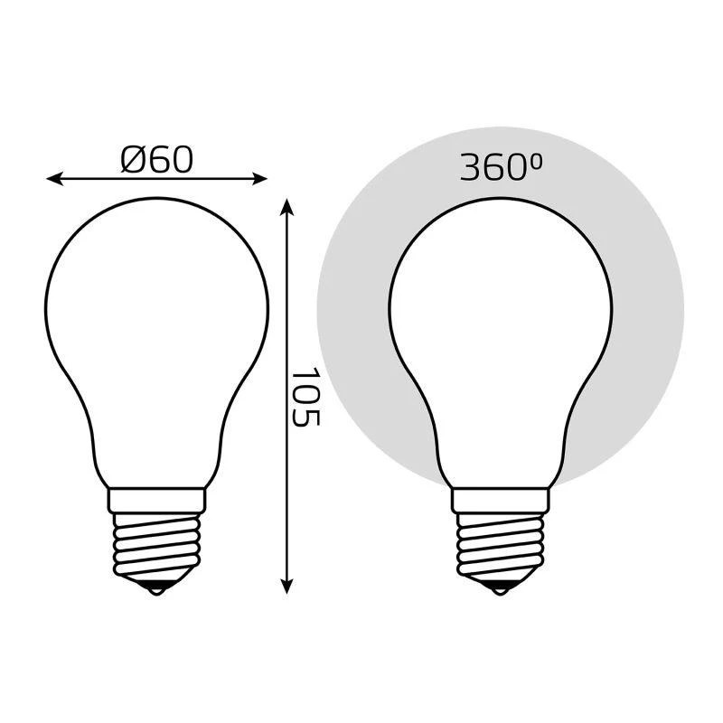 Лампа светодиодная филаментная Black Filament 10Вт A60 грушевидная матовая 4100К нейтр. бел. E27 860лм GAUSS 102202210 4