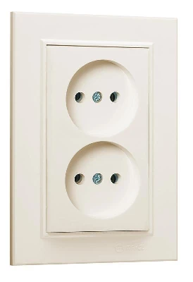 Розетка 2-м СП Karea 10А IP20 б/з крем. Makel 56010017