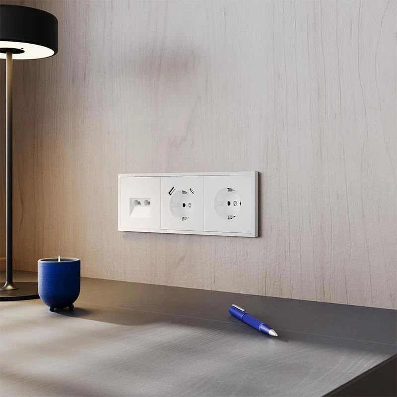 Розетка 1-м СП S70 16А с USB A+С с заземл. защ. шторки механизм бел. матов. Voltum VLS040502 6