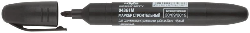 Маркер перманентный строительный черн. MOS 04361М 1