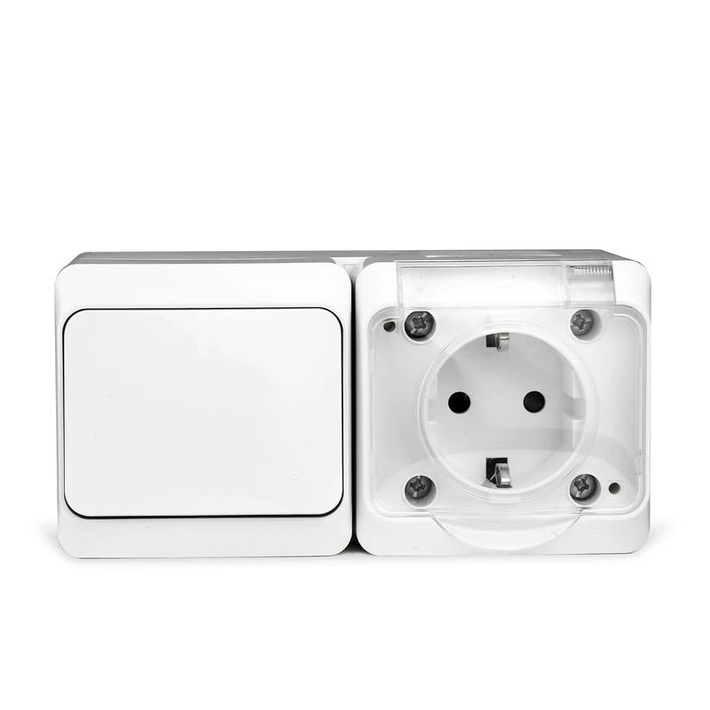 Блок ОП Nix (розетка 16А 250В с заземл. 1-кл. выкл. 10А) IP54 бел. TOKOV ELECTRIC TKE-NX-V1RZ-C01T-IP54 1