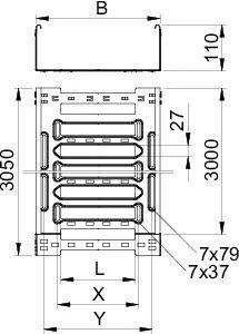 Лоток листовой перфорированный 150х110 L3050 сталь 1.5мм SKSM 115 FT OBO 6059633 1