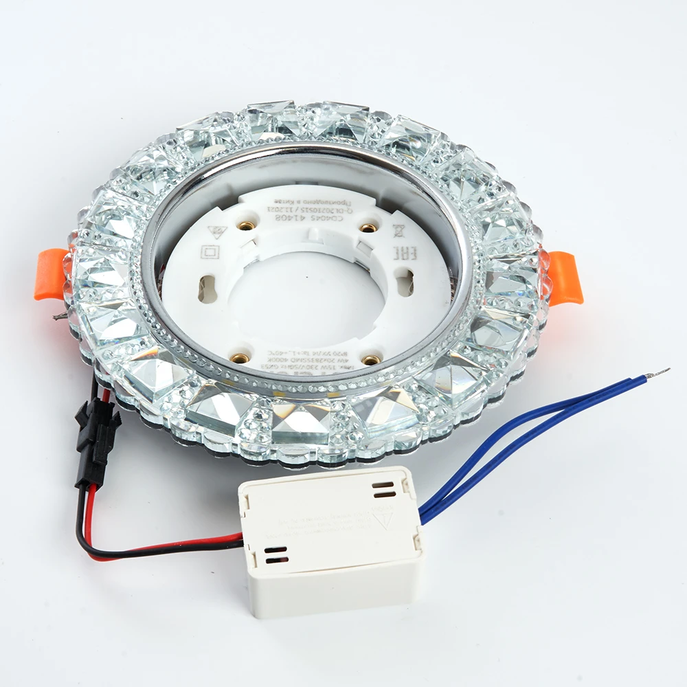 Светильник встраиваемый с белой LED подсветкой Feron CD4045 потолочный GX53 без лампы, прозрачный, хром 41408 4