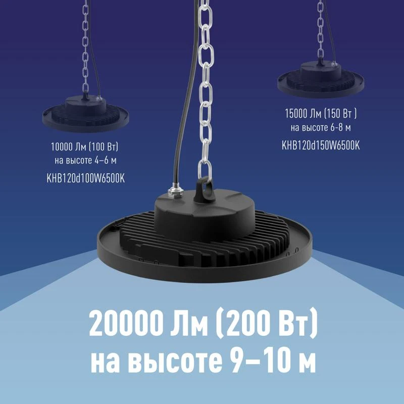 Светильник светодиодный UFO HIgh Bay 200Вт 6500К 174-265В для высоких пролетов КОСМОС KHB120d200W6500K 5