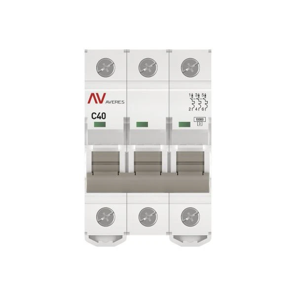Выключатель автоматический модульный 3п C 40А 10кА AV-10 AVERES EKF mcb10-3-40C-av 2