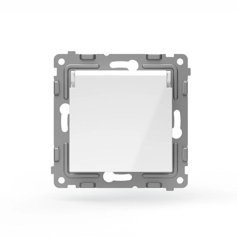 Розетка 1-м СП Pixel IP44 с заземл. защ. шторки с крышкой механизм бел. TOKOV ELECTRIC TKE-PX-R1ZSW1-C01-IP44 2
