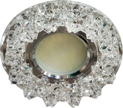 Светильник встраиваемый с разноцветной LED подсветкой Feron CD2542 MR16 прозрачный 27969