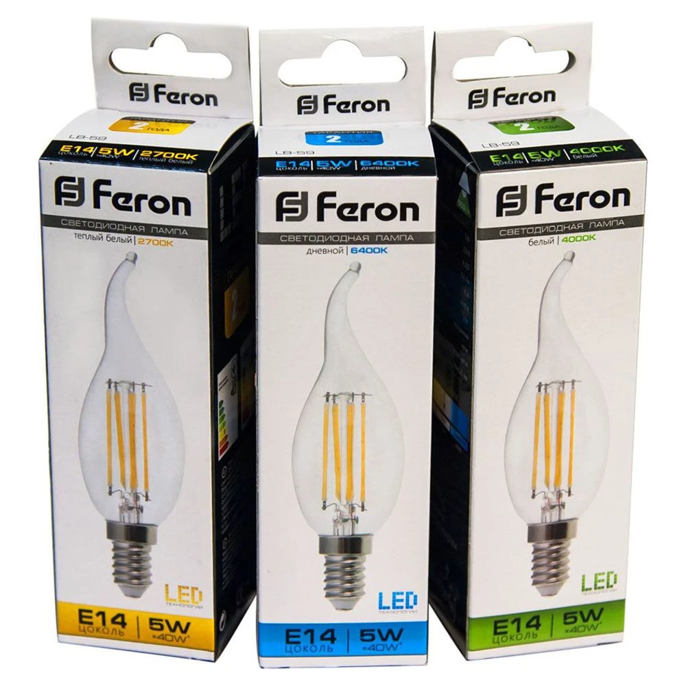 Лампа светодиодная Feron LB-59 Свеча на ветру E14 5W 230V 4000K 25576 2