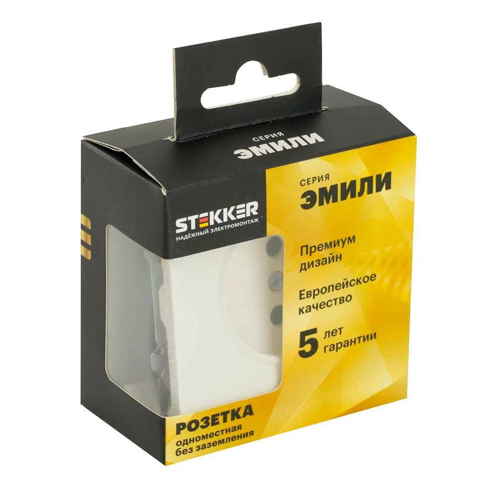 Розетка 1-местная с защитной шторкой (механизм), STEKKER, б/з, 250В, 16А, серия Эмили, RST16-5109-01 , белый фарфор, soft touch 49876 5