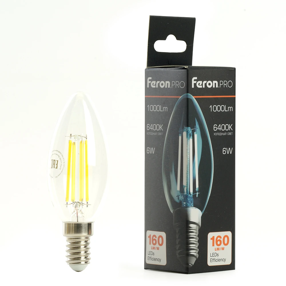 Лампа светодиодная Feron.PRO LB-1206 Свеча E14 6W 175-265V 6400K 51246 7
