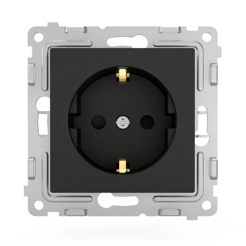 Розетка 1-м СП Pixel 16А IP20 с заземл. защ. шторки механизм карбон TOKOV ELECTRIC TKE-PX-R1ZSF-C14 1