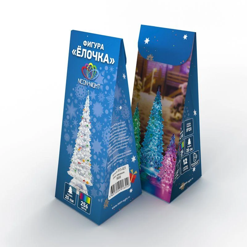 Фигура светодиодная "Елочка" 20см 1LED RGB 0.1Вт 4.5В IP20 элементы питания 3хAG13(LR44) (не в компл.) Neon-Night 513-023 2