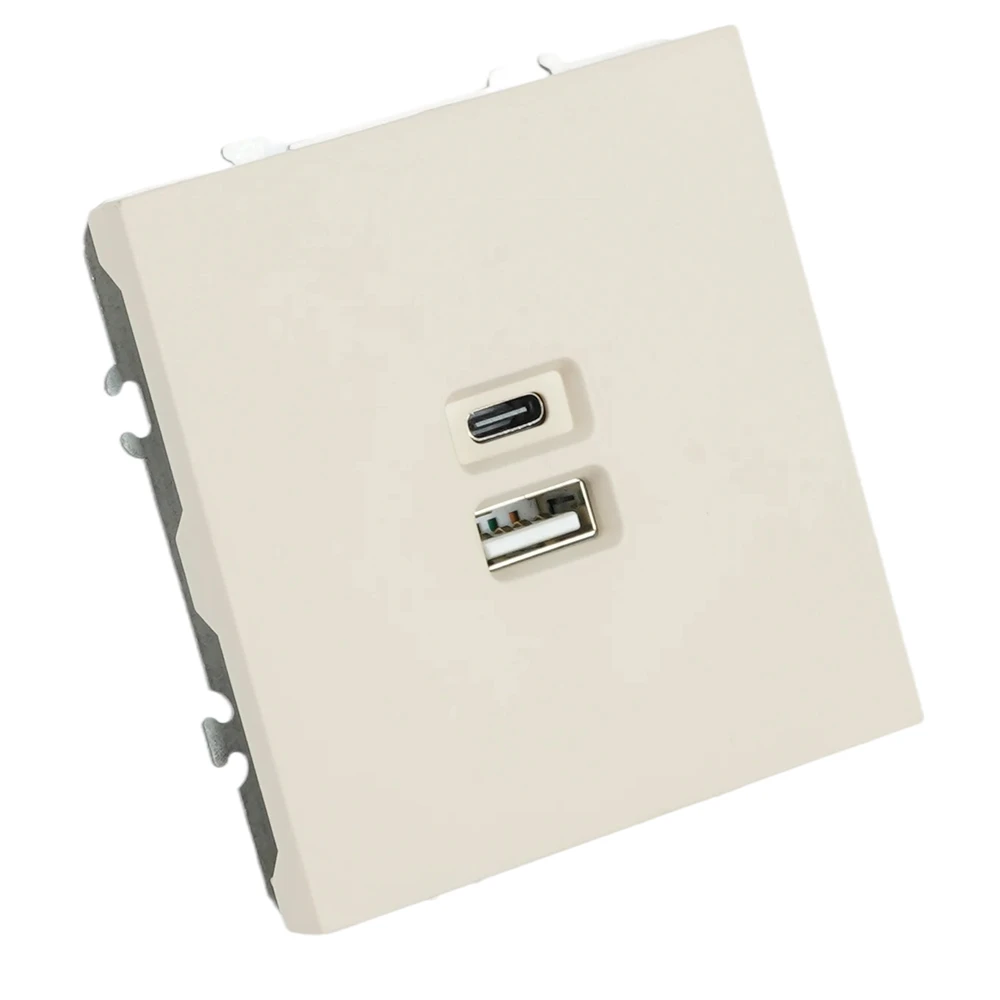 Розетка 2-местная USB + Type C (механизм), STEKKER, 250В, 20W, серия Эмили, RST10-5115-08, кашемир, soft touch 49905 1