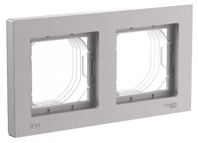 Рамка 2-м AtlasDesign Aqua IP44 алюм. SE ATN440302