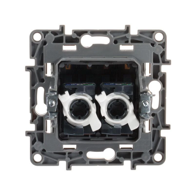 Розетка компьютерная 2-м СП Etika RJ45 кат.5E UTP механизм бел. IEK 672255 3