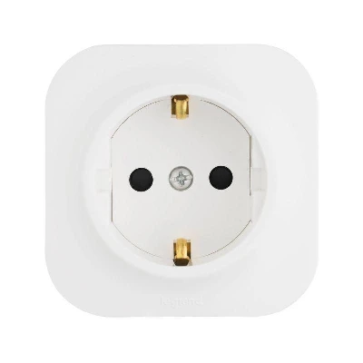 Розетка 1-м ОП Quteo 16А IP20 2P+E с заземл. без защ. шторок бел. IEK 782211