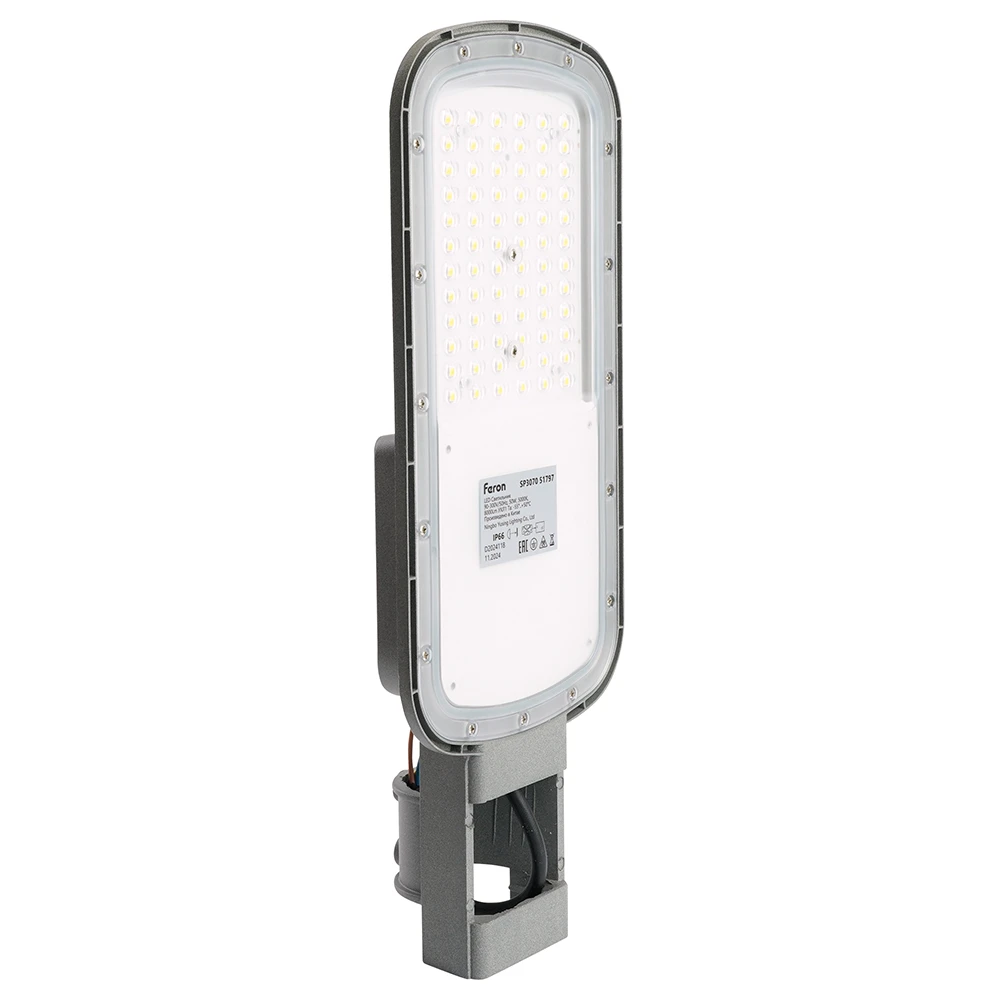 Светодиодный уличный консольный светильник Feron SP3070 50W 5000K AC90-300V, серый 51797 2