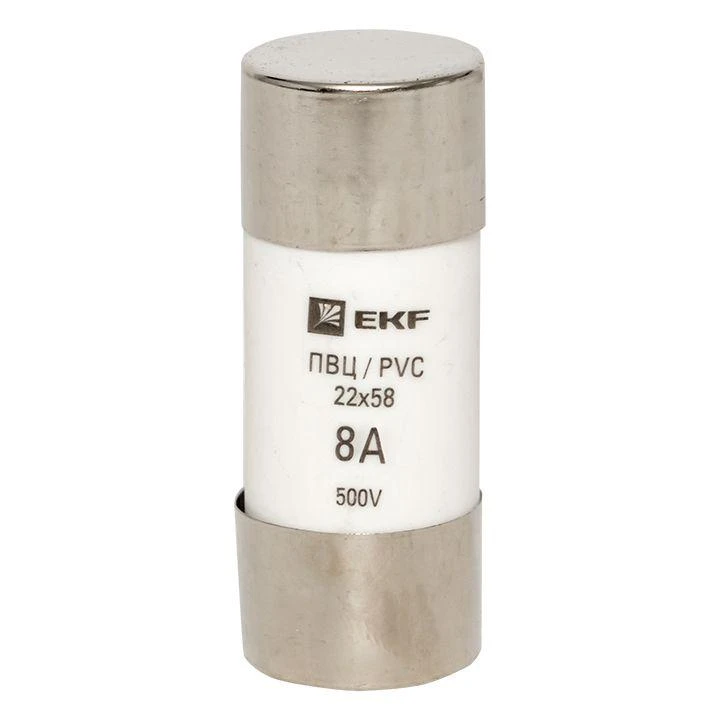 Вставка плавкая цилиндрическая ПВЦ 22х58 8А EKF pvc-22x58-8 1