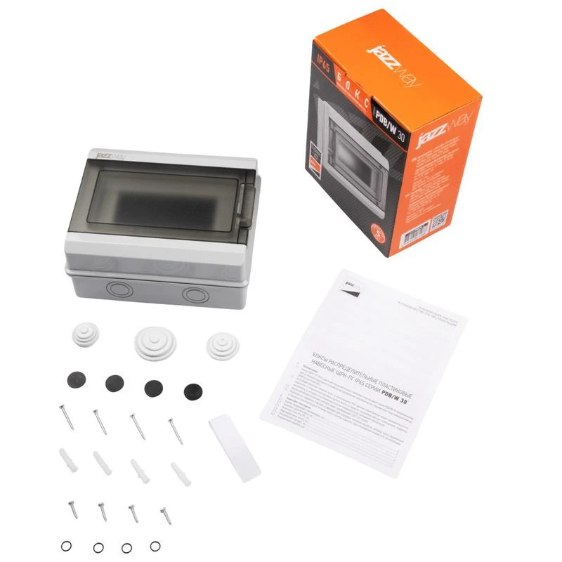 Бокс модульный накладной PDB/W 3008 GR (ЩРН-ПГ- 8) IP65 пластик. Pro JazzWay 5071988 14