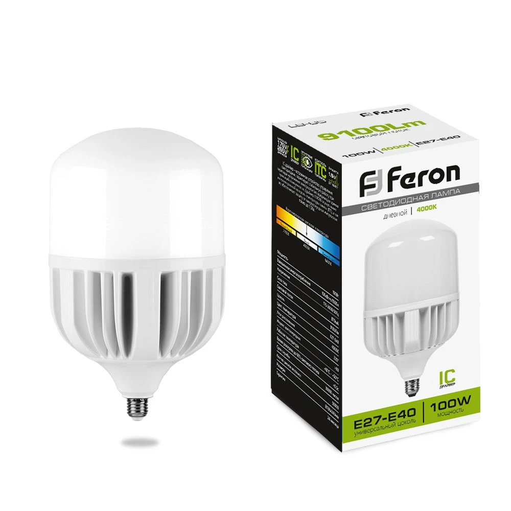 Лампа светодиодная Feron LB-65 E27-E40 100W 175-265V 4000K 38219 2