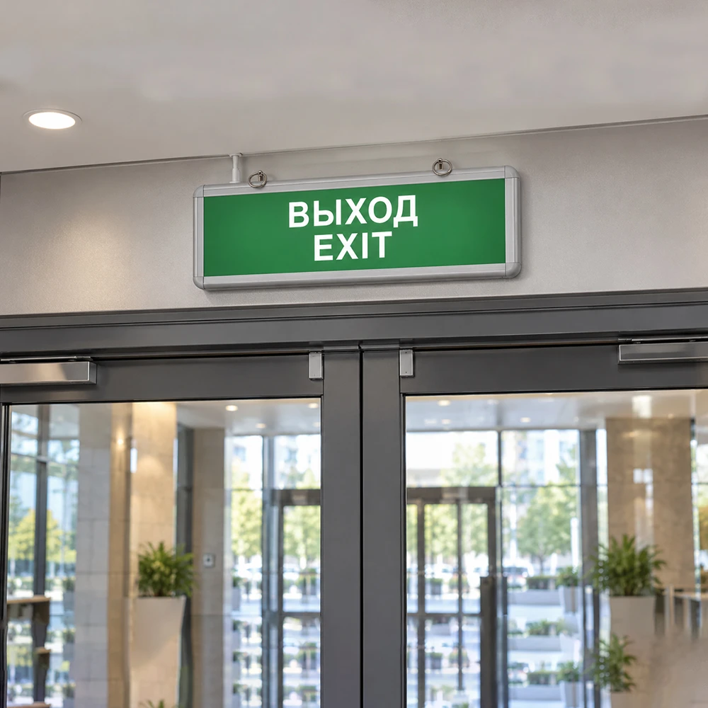 Самоклеящаяся этикетка INFO EL002 ВЫХОД-EXIT 330х120мм 53703 1