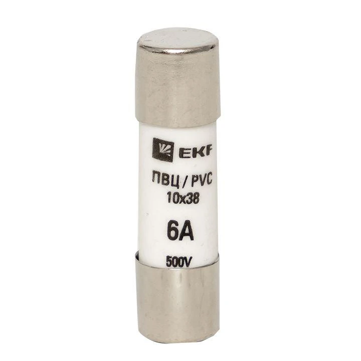 Вставка плавкая цилиндрическая ПВЦ 10х38 6А EKF pvc-10x38-6 1