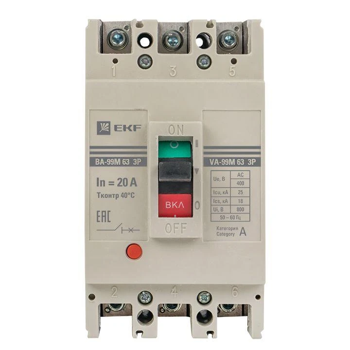 Выключатель автоматический 3п 63/20А 25кА ВА-99М PROxima EKF mccb99-63-20m 2