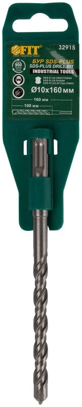 Бур по бетону SDS PLUS с двойн. резьбой 10х160мм FIT 32915 2