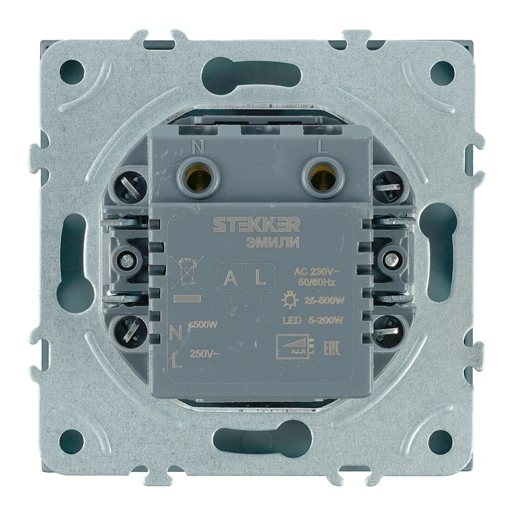 Выключатель диммирующий (механизм), STEKKER, 250В, 500W, серия Эмили, RSW10-5106-09, антрацит, soft touch 49920 4