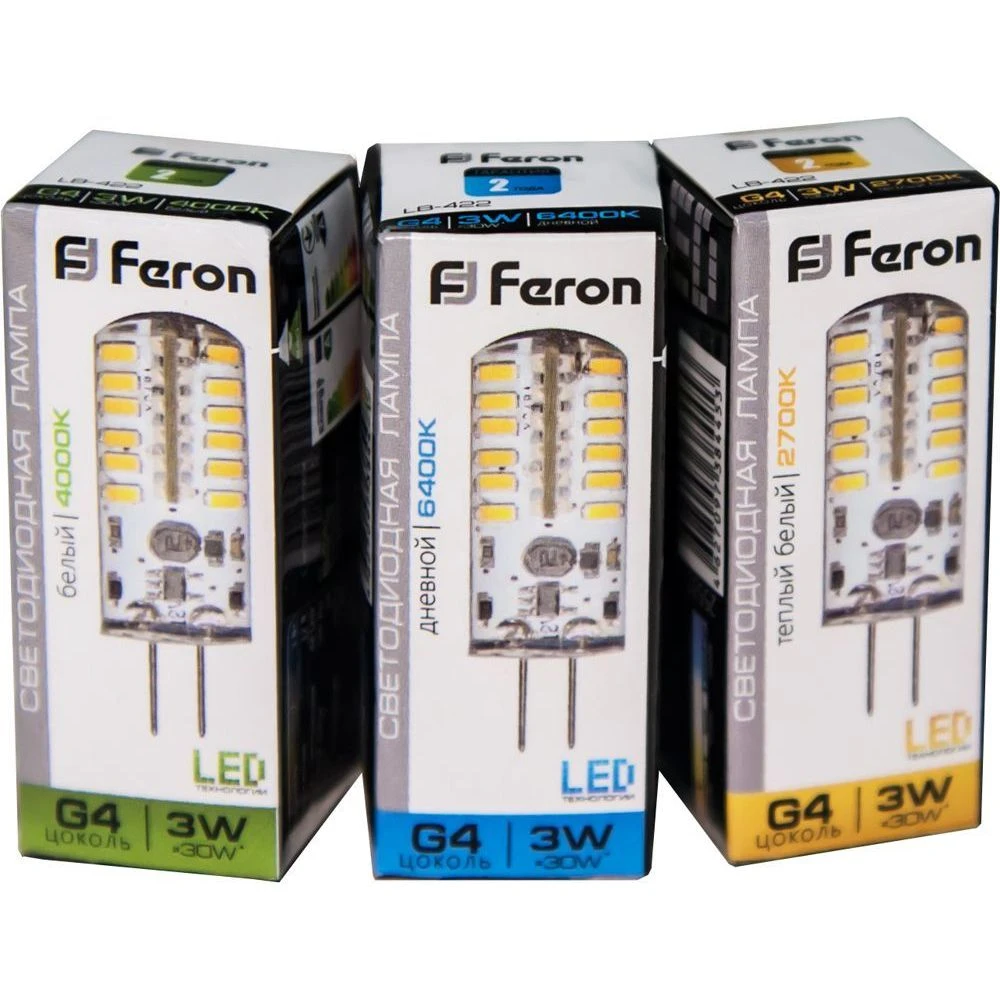 Лампа светодиодная Feron LB-422 G4 3W 12V 2700K 25531 1