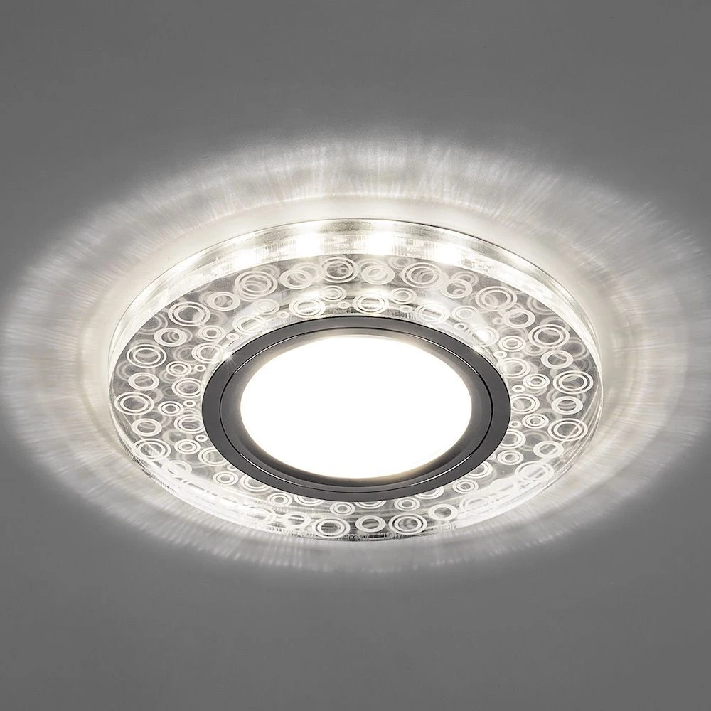 Светильник встраиваемый с LED подсветкой Feron CD961 потолочный MR16 G5.3 прозрачный, хром 32994 1