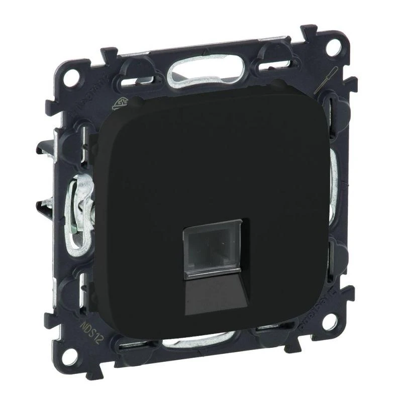 Розетка компьютерная 1-м Valena Allure RJ45 кат.5E UTP с лицев. панелью механизм антрацит Leg 753950 1