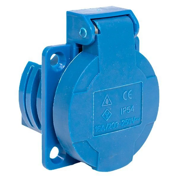 Розетка панельная 112 скрытая 2P+PЕ 16А 220В IP44 с защ. крышкой EKF ps-112-16-220 1