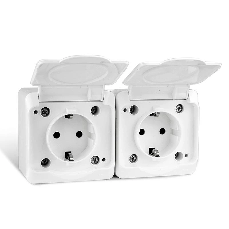 Розетка 2-м ОП Nix 16А IP54 250В с заземл. с крышкой бел. TOKOV ELECTRIC TKE-NX-R2Z-C01-IP54 1
