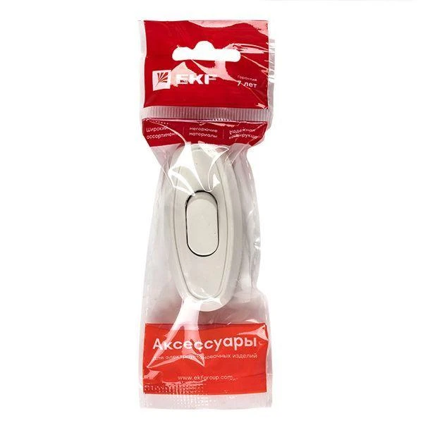 Переключатель на шнур бел. 6А 250В EKF APB6-10 2
