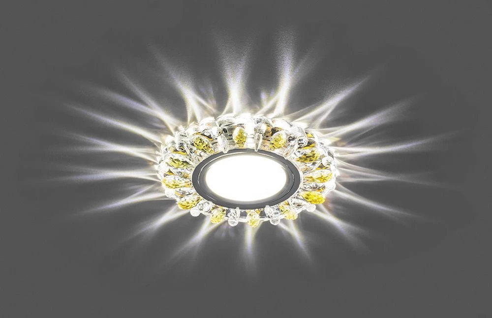 Светильник встраиваемый с белой LED подсветкой Feron CD914 потолочный MR16 G5.3 прозрачный-желтый 28986 1
