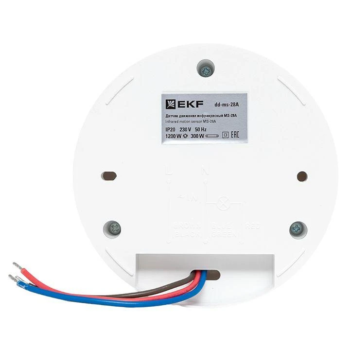 Датчик движения MS-28A (ДД) потолоч. 1200Вт 360град. до 6м IP20 EKF dd-ms-28A 3