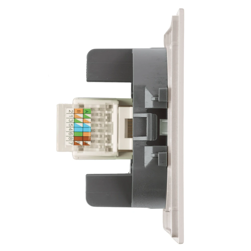 Розетка компьютерная 1-местная RJ-45 (механизм), STEKKER, серия Мия, RST00-3117-08, пудровый жемчуг 50480 3