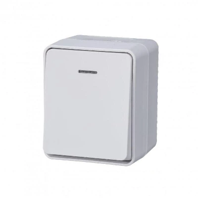 Выключатель 1-кл. ОП AtlasDesign PROFI IP54 10AX с подсветкой бел. SE ATN540113