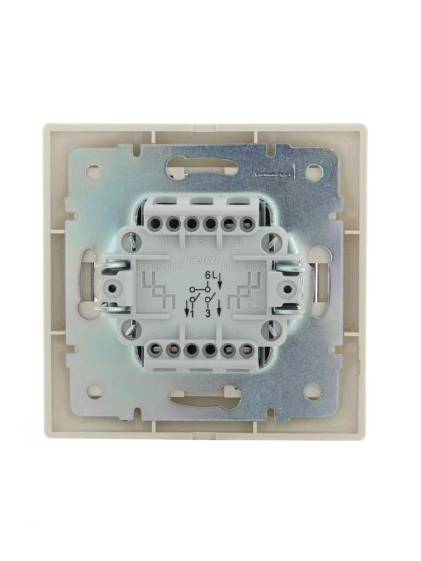 Выключатель 2-кл. СП Mira 10А IP20 со вставкой крем. LEZARD 701-0303-101 3