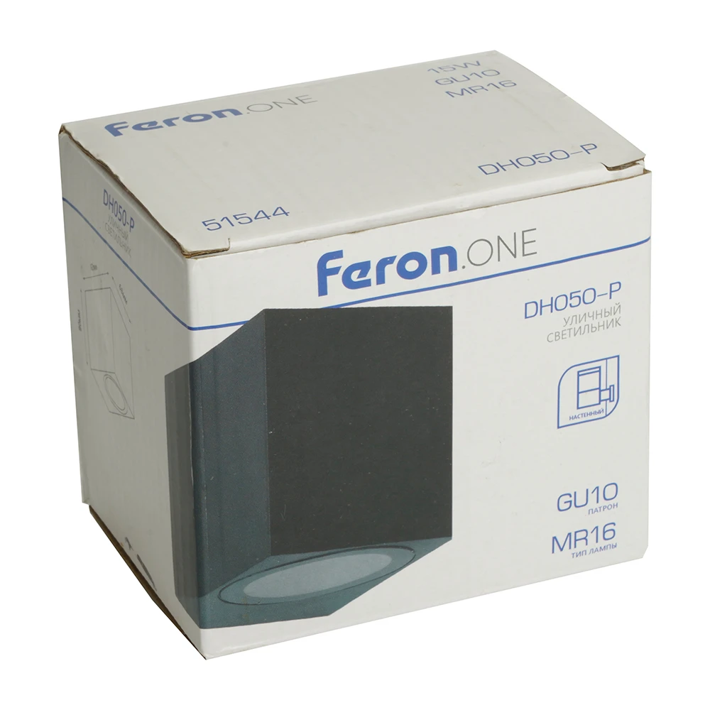 Светильник садово-парковый Feron.ONE DH050-P,на стену, GU10 220-240V, черный пластик 51544 12