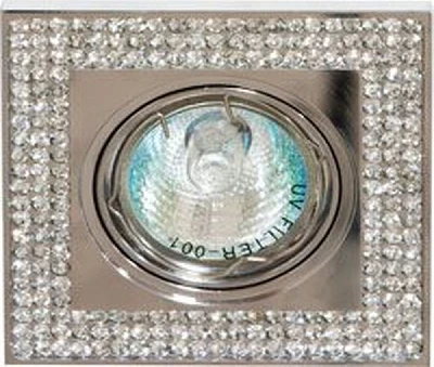 Светильник потолочный MR16 MAX50W 12V G5.3, прозрачный, хром, DL114-C 28412