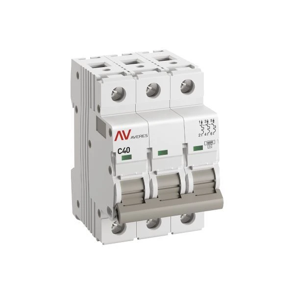 Выключатель автоматический модульный 3п C 40А 10кА AV-10 AVERES EKF mcb10-3-40C-av 1