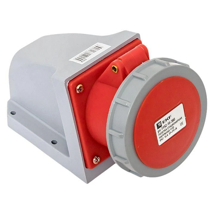 Розетка стационарная наружная 1152 3Р+РЕ+N 16А 380В IP67 PROxima EKF ps-1152-16-380 6