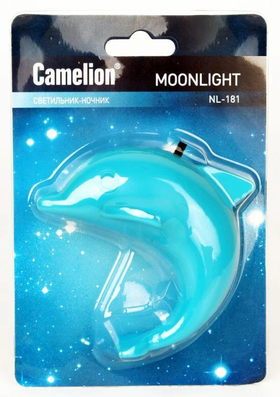 Светильник светодиодный NL-181 "Дельфин" 220В ночник с выкл. голуб. Camelion 12537 1