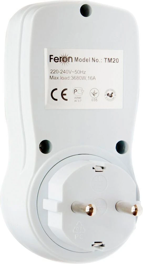 Розетка с таймером Feron TM20 недельная электронная мощность 3500W/16A 23258 2