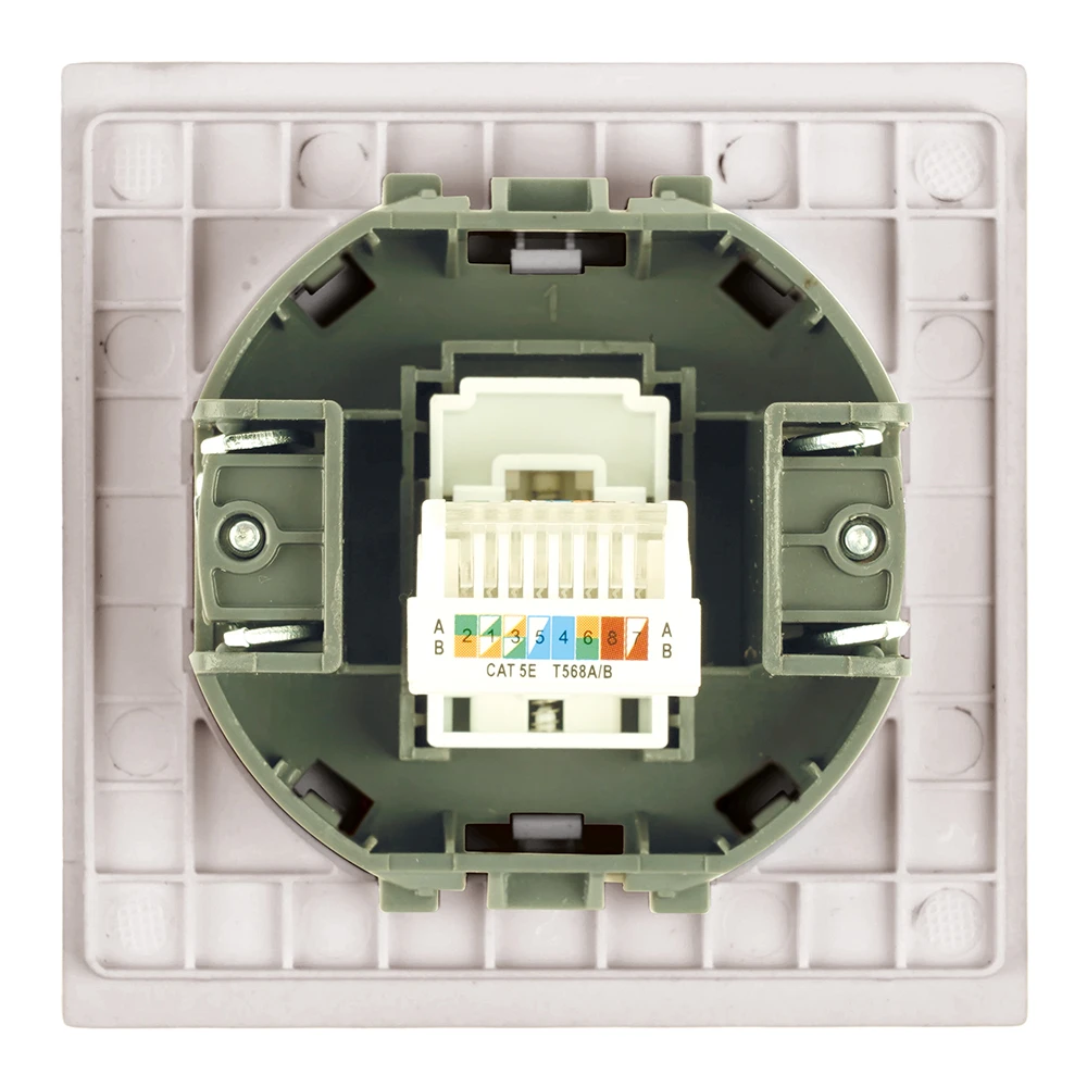 Розетка компьютерная 1-местная RJ-45 (механизм), STEKKER, серия Мия, RST00-3117-08, пудровый жемчуг 50480 4