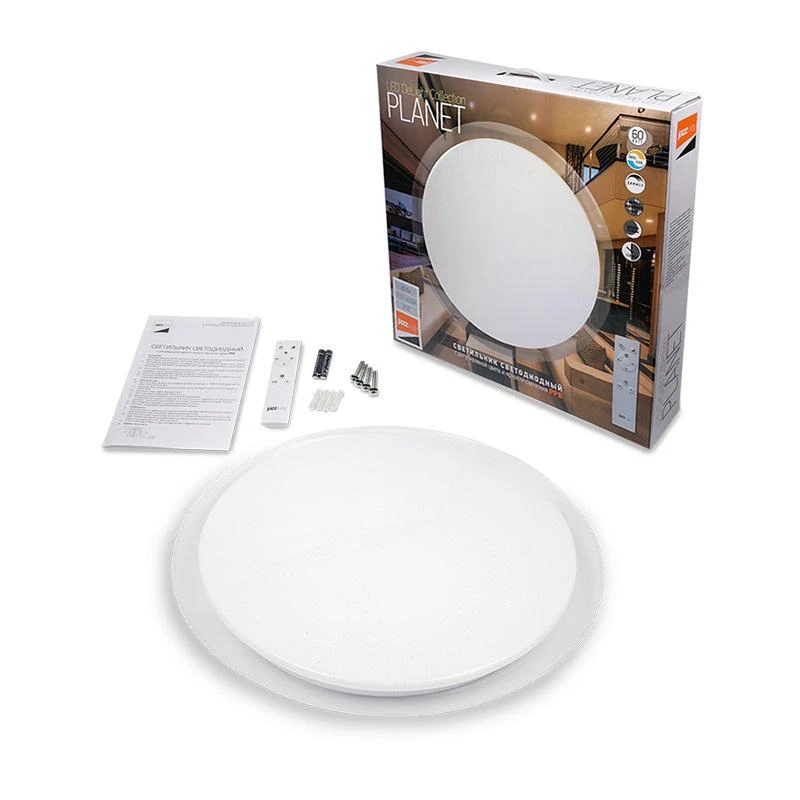 Светильник светодиодный декоративный PPB Planet Dim 72Вт 3000-6500К IP20 d570х78 настенно-потолочный бытовой с пультом JazzWay 5012134 7