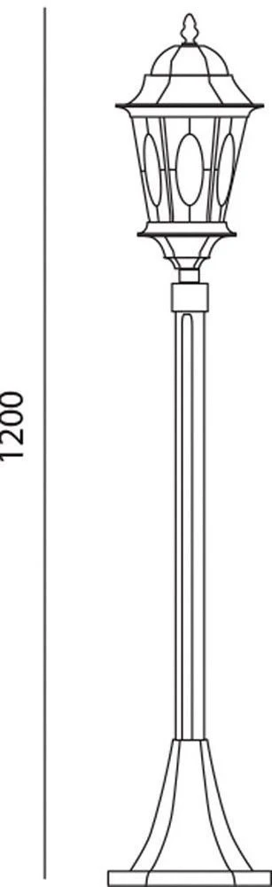 Светильник садово-парковый Feron PL155 шестигранный, столб 60W E27 230V, черное золото 11323 1